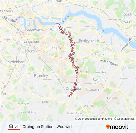 51 Bus Line Map