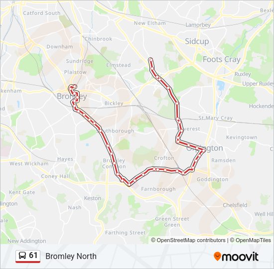 61 Bus Line Map