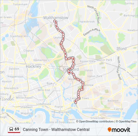 69 Bus Line Map