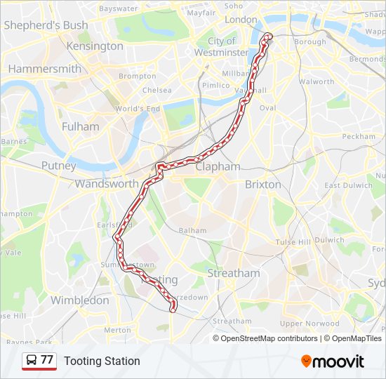 Directions To 77 South 77 Route: Schedules, Stops & Maps - Tooting Station (Updated)