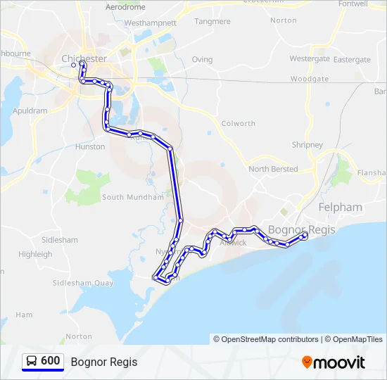 600 Bus Line Map