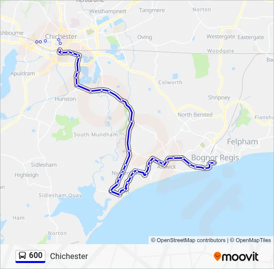 600 Route: Schedules, Stops & Maps - Chichester (Updated)