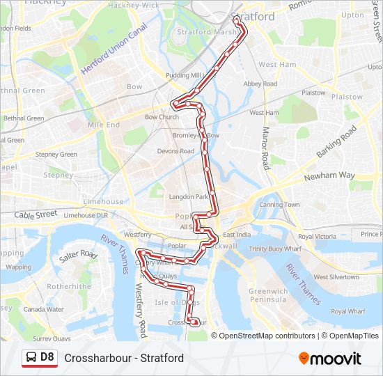D8 Bus Line Map