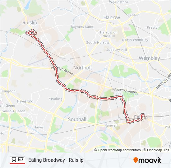 E7 Bus Line Map