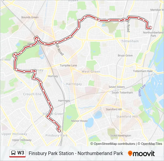 W3 Bus Line Map