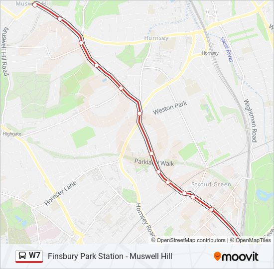 W7 bus Line Map