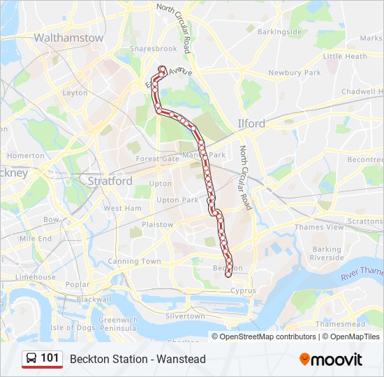 Bus 101 Route Map 101 Route: Schedules, Stops & Maps - Beckton Station (Updated)