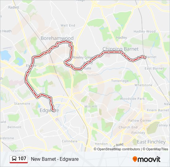 107 Route: Schedules, Stops & Maps - New Barnet (updated)