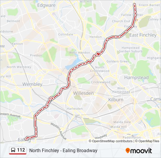 Bus 112 Route Map 112 Route: Schedules, Stops & Maps - Ealing Broadway (Updated)