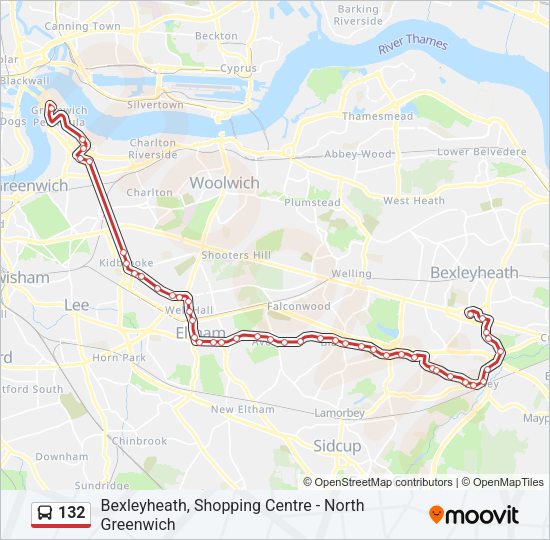 132 Bus Line Map