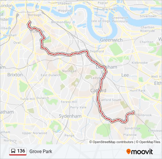 136 bus Line Map
