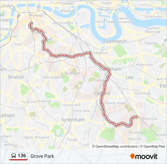 136 Bus Line Map