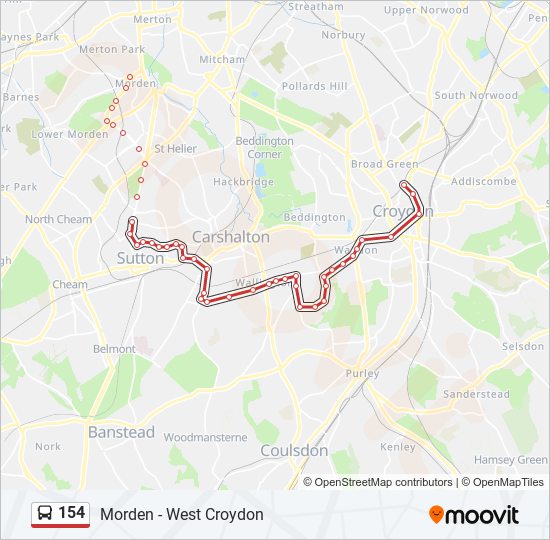 Bus 154 Route Map 154 Route: Schedules, Stops & Maps - Morden (Updated)