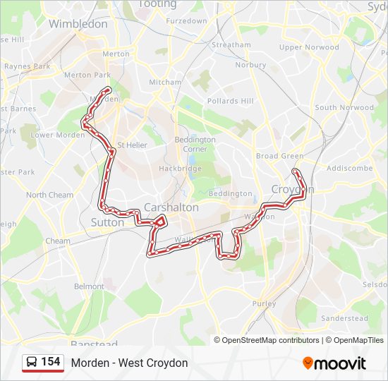 154 Route: Schedules, Stops & Maps - West Croydon (Updated)