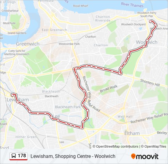 Bus 178 Route Map 178 Route: Schedules, Stops & Maps - Lewisham, Shopping Centre (Updated)