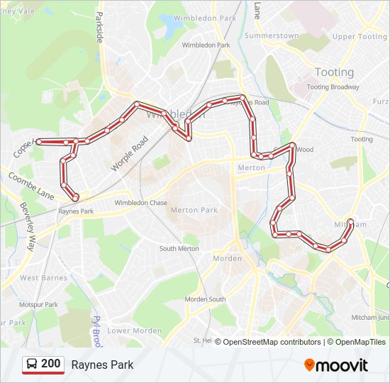 200 Bus Line Map