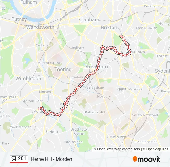 Bus 201 Route Map 201 Route: Schedules, Stops & Maps - Herne Hill (Updated)