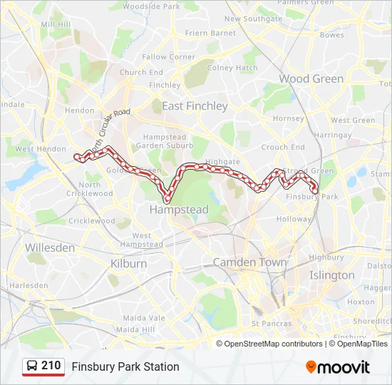 210 Bus Line Map