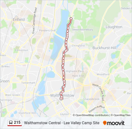 215 Bus Line Map