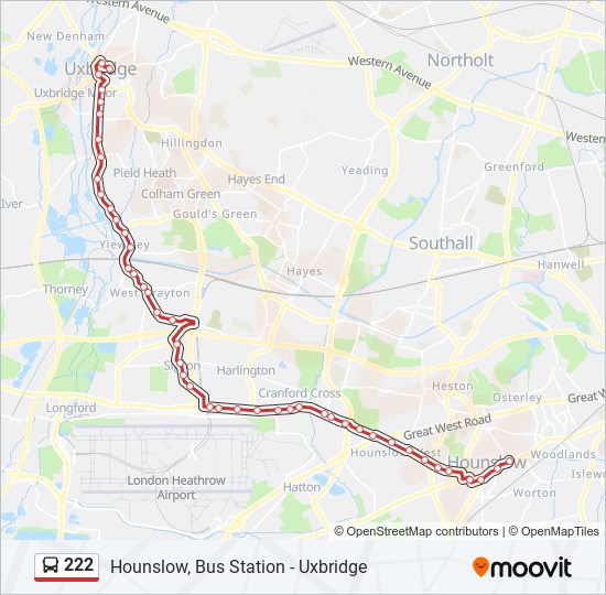 222 bus Line Map