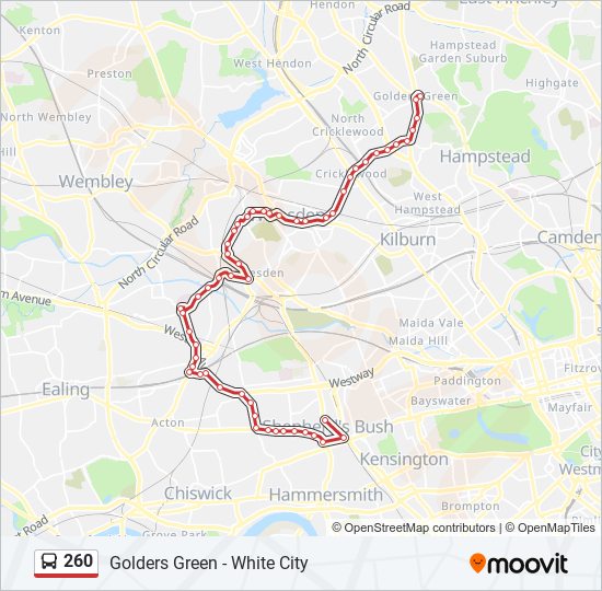 260 Route Schedules, Stops & Maps Golders Green (Updated)