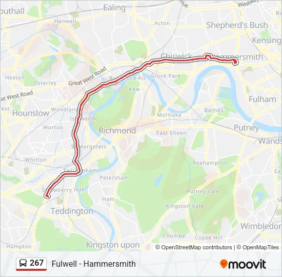 267 Bus Line Map