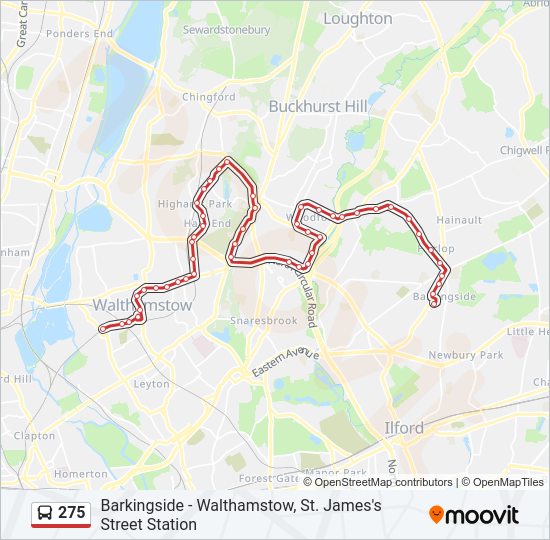 275 Bus Line Map