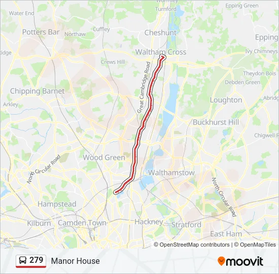 279 Bus Line Map