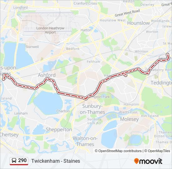 290 Route: Schedules, Stops & Maps - Staines (Updated)