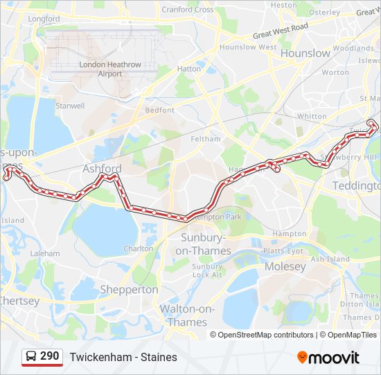 290 bus Line Map