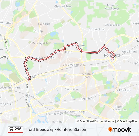 296 Bus Line Map