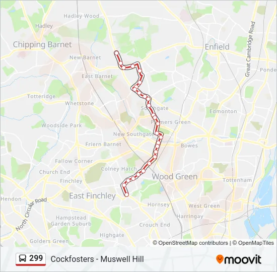 299 Bus Line Map