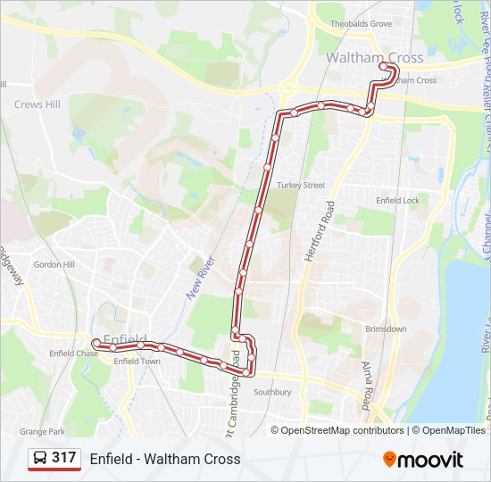 317 Bus Line Map