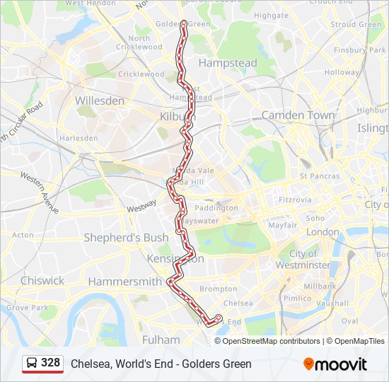 328 Route Schedules, Stops & Maps Golders Green (Updated)