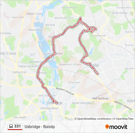 331 Route: Schedules, Stops & Maps - Ruislip (Updated)