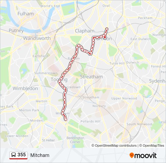 355 Bus Line Map