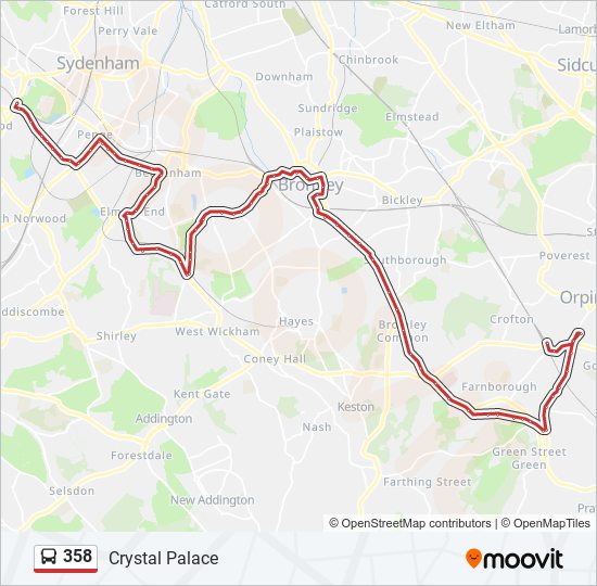 Bus 358 Route Map 358 Route: Schedules, Stops & Maps - Crystal Palace (Updated)