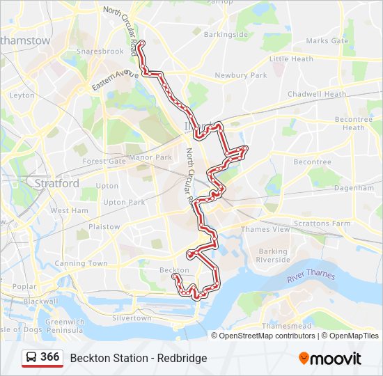 366 Bus Line Map