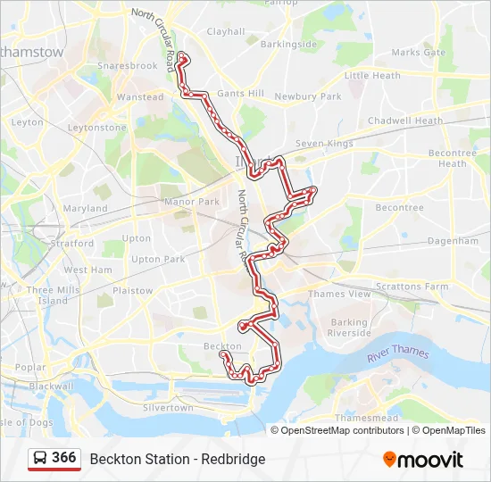 366 Route: Schedules, Stops & Maps - Beckton Station (Updated)