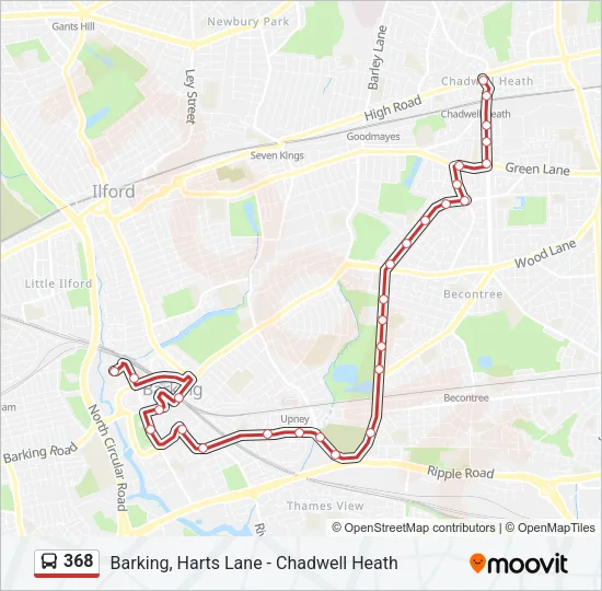 368 Bus Line Map