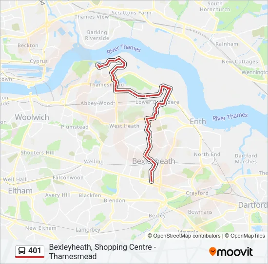 401 Bus Line Map