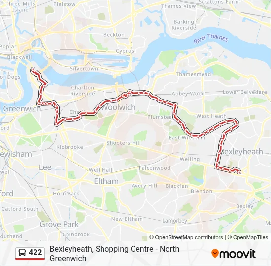 422 Route: Schedules, Stops & Maps - North Greenwich (Updated)