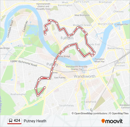 424 Bus Line Map