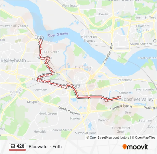 428 Route: Schedules, Stops & Maps - Erith (Updated)