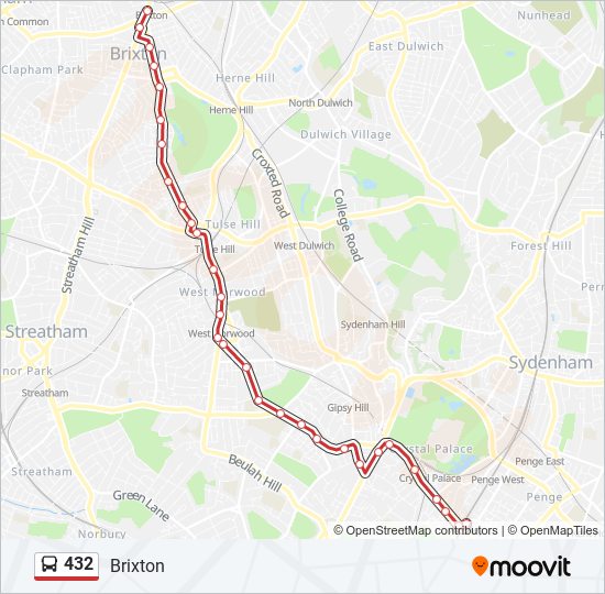 432 bus Line Map