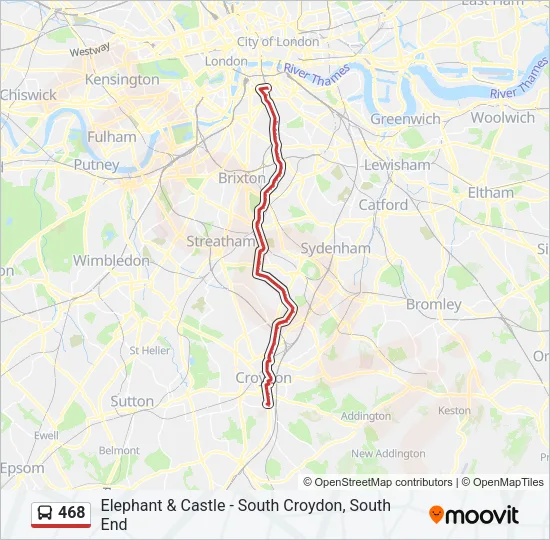 468 Bus Line Map