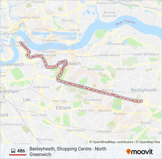 486 bus Line Map