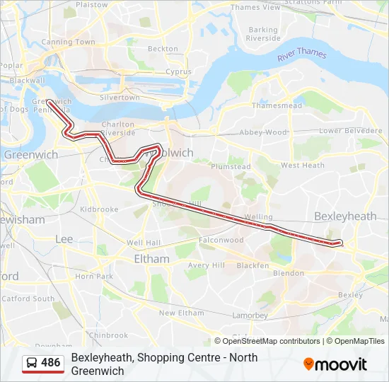 486 Bus Line Map