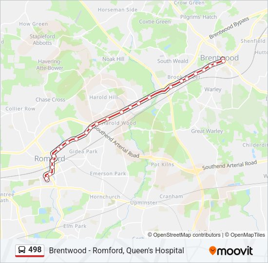 498 Bus Line Map