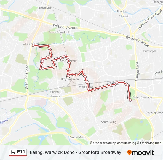 E11 Bus Line Map